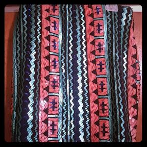 Aztec Sequined pattern mini skirt